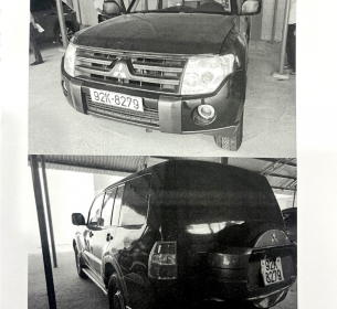 Thanh lý xe ô tô con nhãn hiệu Mitsubishi Pajero; biển số 92K-8279; Loại xe ô tô con chở tiền,  đã qua sử dụng.