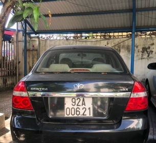 Thanh lý xe ô tô con nhãn hiệu DAEWOO; số loại GENTRA SF62Y-2; năm sản xuất 2006; biển số 92A-006.21; màu sơn: Đen; số khung: RLLSF69YD6H008320; số máy: F15S3140005k đã qua sử dụng